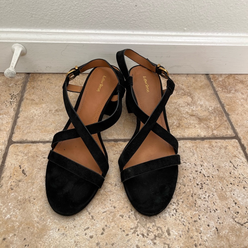 & Other Stories Velvet Black Strappy Sandals size 38